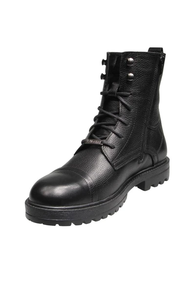 M.P. Erkek Deri Yandan Fermuarlı Siyah Bot Ayakkabı 192-8090mr 100 - Resim 2