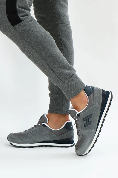 Hammer Jack Peru Hakiki Deri Gri Erkek Spor Ayakkabı - Resim 5