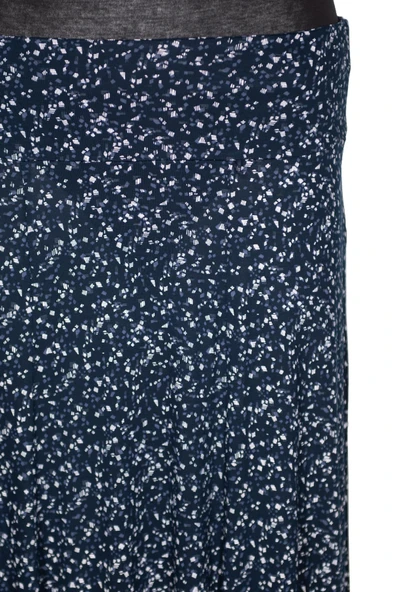 Barem Kadın Arzu Korsajlı 6 Parçalı Desenli Penye Lacivert Etek D58 - Resim 2