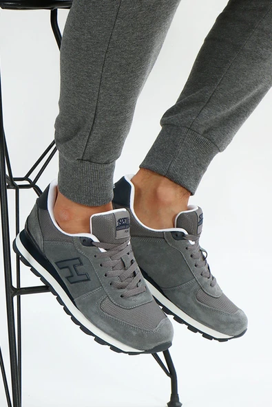 Hammer Jack Peru Hakiki Deri Gri Erkek Spor Ayakkabı - Resim 4