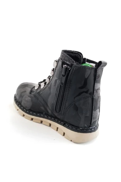 FBK Twingo 6430 Fermuarlı Kamuflaj Çocuk Botu Siyah - Resim 3