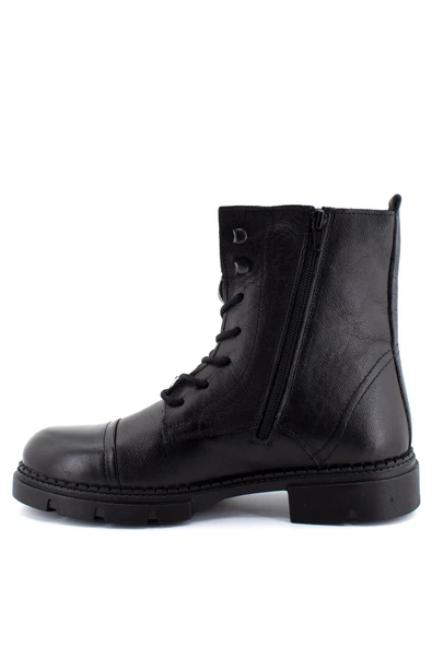 M.P. Erkek Bilek Boy Deri Siyah Bot Ayakkabı 202-4047mr 100 - Resim 3