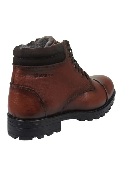 M.P. Erkek Deri Yandan Fermuarlı Taba Bot Ayakkabı 202-4059mr 600 - Resim 2