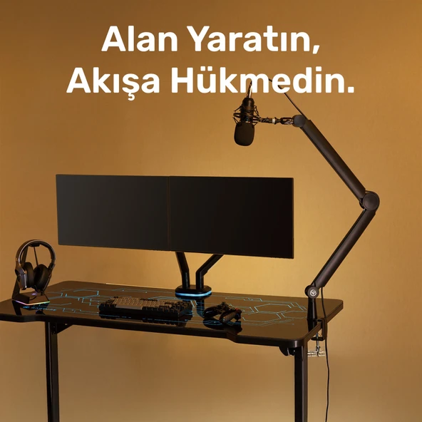 NPO STD131B Stüdyo Tasarım  Kablo Yönetimli  Amortisörlü Profesyonel Yayıncı Mikrofon Kolu - Resim 3