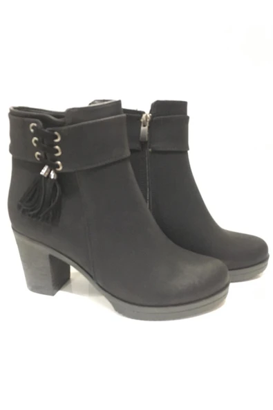 Şenkardeşler Kadın Siyah Taban Kauçuk Bot - Resim 3