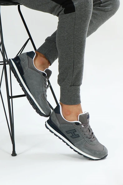 Hammer Jack Peru Hakiki Deri Gri Erkek Spor Ayakkabı - Resim 3