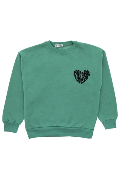 Kız Çocuk 3 İplik Şardonlu-Arkası Baskılı Sweatshirt 12-16 Yaş 12396 ürün görseli 1