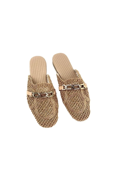 Femin Kadın Term Nut Taş Detaylı Triko Terlik 1cm - Resim 3