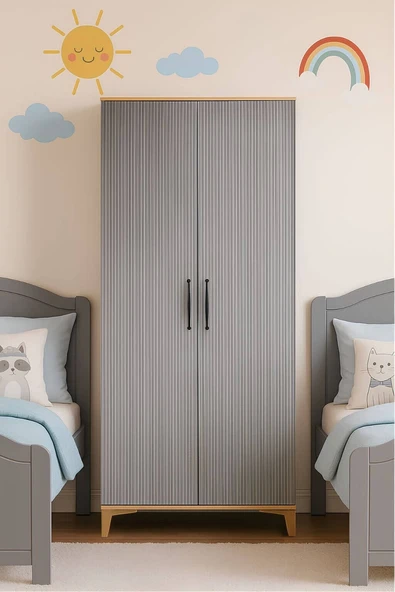 Ege 2 Kapaklı Dolap | MDF Gövde | Ağaç Ayaklar | Modern ve Kullanışlı Tasarım ürün görseli