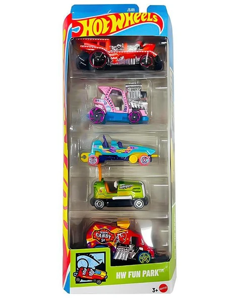 Hot Wheels Beşli Araba Seti Hw Fun Park JBJ88 ürün görseli