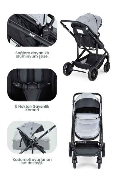 Kanz Echo Travel Sistem Bebek Arabası Gri - 2