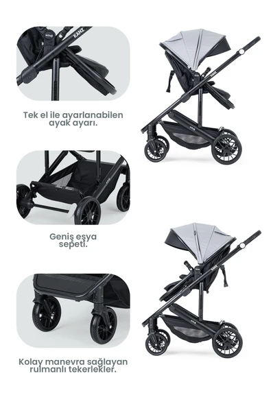 Kanz Echo Travel Sistem Bebek Arabası Gri - 3