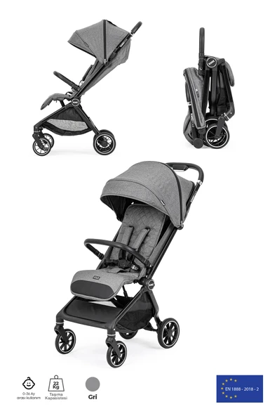 Kanz Bold Autofold Kabin Boy Bebek Arabası Steel Grey - 5