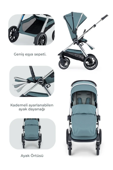 Kanz Explorer Autofold Travel Sistem Bebek Arabası Hunter Green - 5