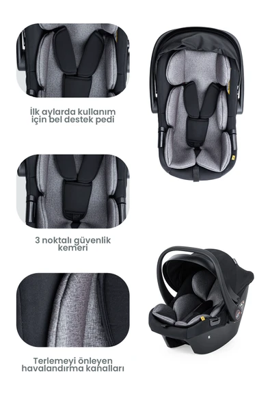 Kanz Echo Travel Sistem Bebek Arabası Siyah - 8