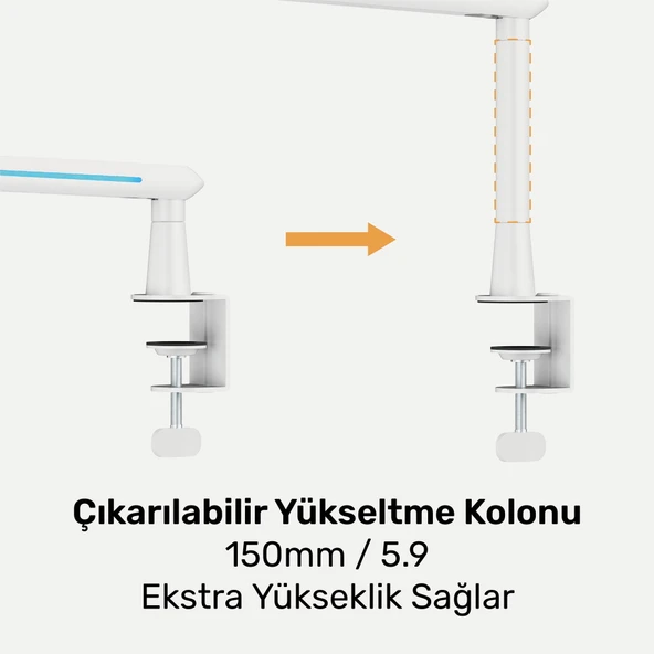 NPO STD191LW Elysium Profesyonel RGB Işıklı Amortisörlü Yayıncı Stüdyo Mikrofon Kolu - Resim 7