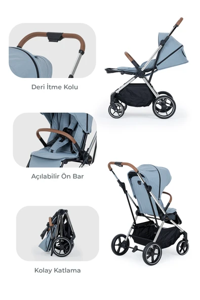 Kanz Snap Autofold Travel Sistem Bebek Arabası Foggy Blue - 5