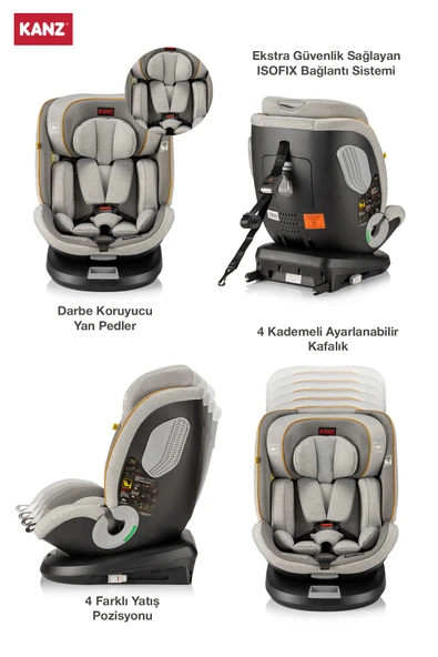 Kanz Safe N Rest i-Size (0-36) Oto Koltuğu Siyah - 4