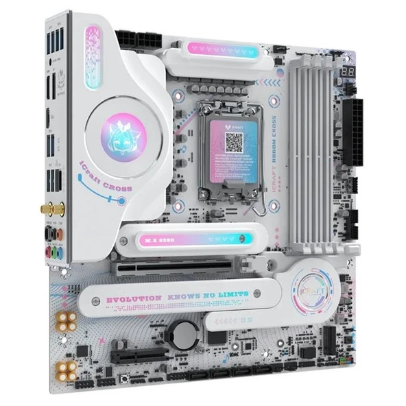 MAXSUN İCraft B860M CROSS PRO WIFI DDR5 HDMI-DP TYPEC PCIE 5.0 1851P MATX BEYAZ ürün görseli