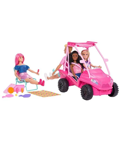 Barbie Mysteries Aile Plaj Arabası Oyun Seti JFV68 - Resim 4