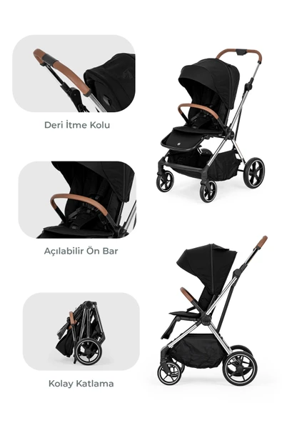 Kanz Snap Autofold Travel Sistem Bebek Arabası Darkness Black - 5