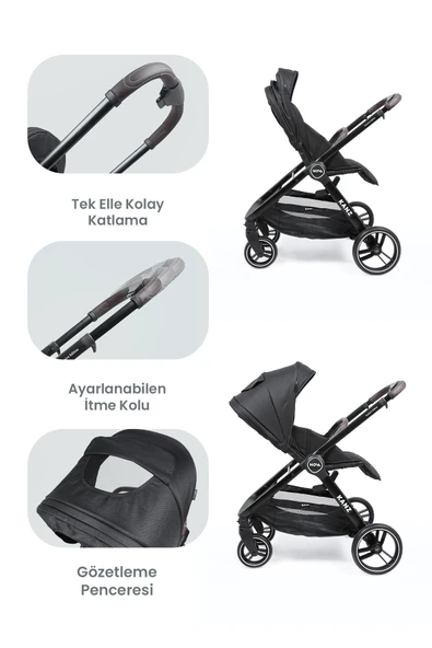 Kanz Nova Travel Sistem Bebek Arabası Siyah - 4