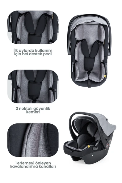 Kanz Echo Travel Sistem Bebek Arabası Gri - 7