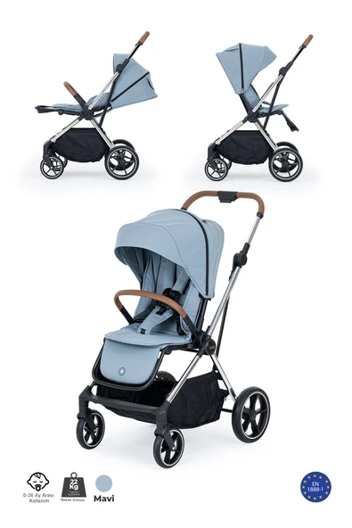 Kanz Snap Autofold Travel Sistem Bebek Arabası Foggy Blue - 7