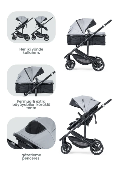 Kanz Echo Travel Sistem Bebek Arabası Gri - 4