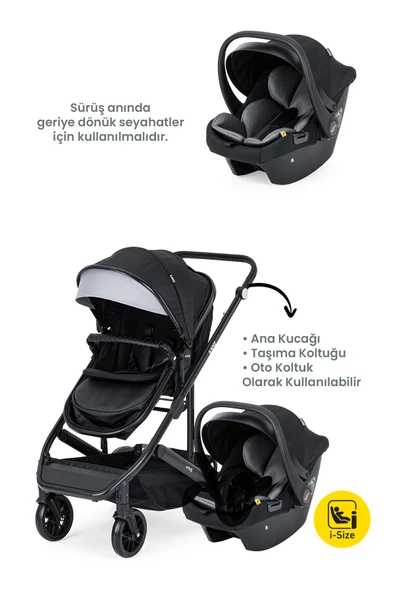 Kanz Echo Travel Sistem Bebek Arabası Siyah - 7