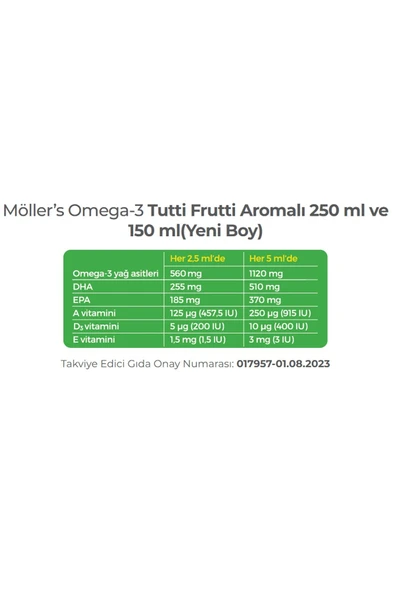 Möllers Omega 3 Tutti Frutti Aromalı Balık Yağı 150 ml - 2