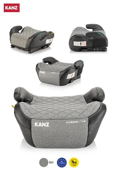 Kanz Fusion Emniyet Kemeri İle Kullanılabilen İsofixli Oto Koltuğu Yükselticisi Gri - 2