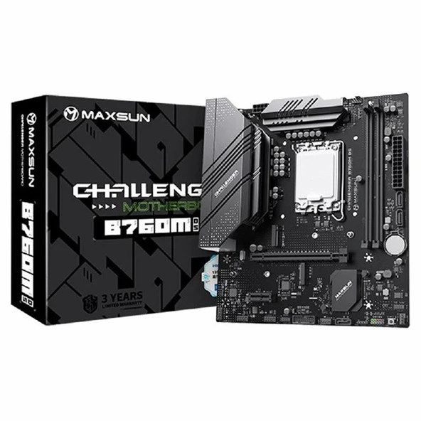 MAXSUN CHALLENGER B760M-N D5 V2 DDR5 HDMI PCIE 4.0 1700P MATX ürün görseli