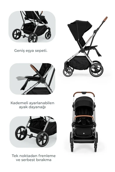 Kanz Snap Autofold Travel Sistem Bebek Arabası Darkness Black - 4