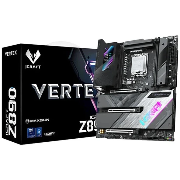 MAXSUN MS-iCraft Z890 VERTEX WIFI7 DDR5 HDMI-DP TYPEC PCIE 5.0 1851P ATX ürün görseli