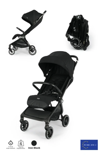 Kanz Bold Autofold Kabin Boy Bebek Arabası Ironblack - 2