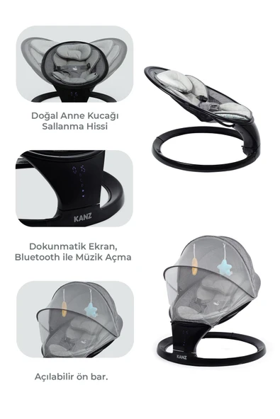 Kanz Swan Elektrikli Ana Kucağı Black Edition - 3