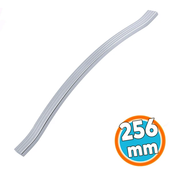 Mobilya Kulpu 256 mm Vida Aralığı Paslanmaz Sağlam Kulpları Kulbu Krom Gümüş Çizgili Metal 10 Adet - Resim 7