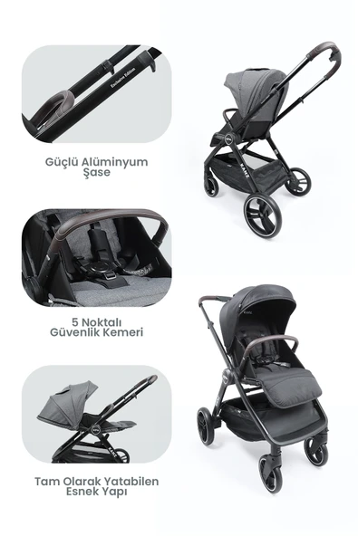 Kanz Nova Travel Sistem Bebek Arabası Gri - 7