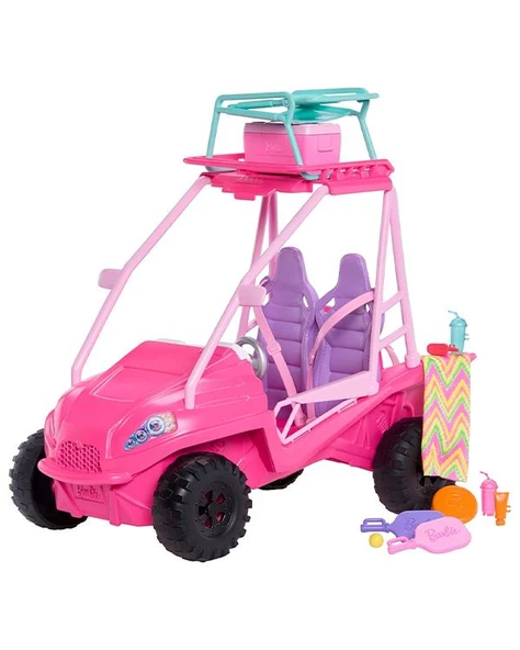 Barbie Mysteries Aile Plaj Arabası Oyun Seti JFV68 - Resim 5