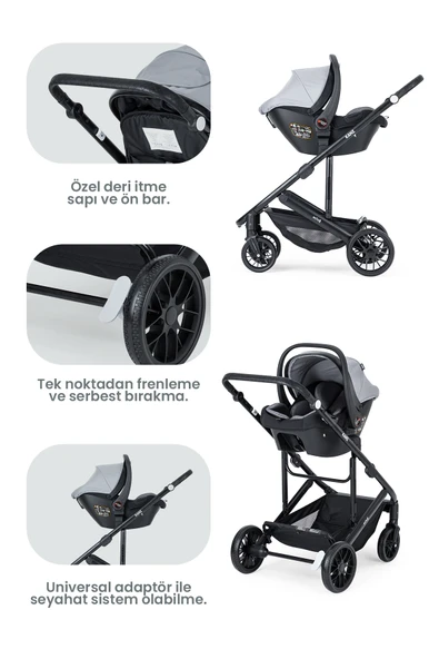Kanz Echo Travel Sistem Bebek Arabası Gri - 6