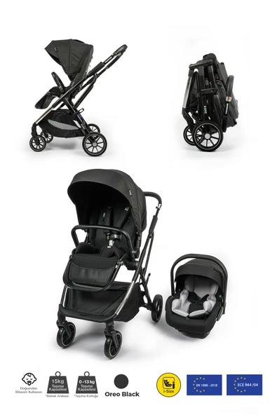 Kanz Thunder Kolay Katlanabilen Travel Sistem Bebek Arabası Oreoblack - 8