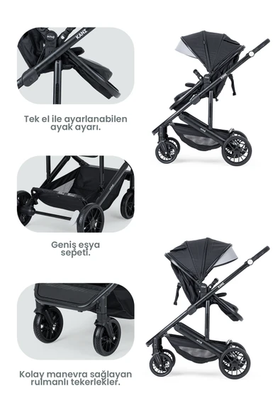 Kanz Echo Travel Sistem Bebek Arabası Siyah - 5