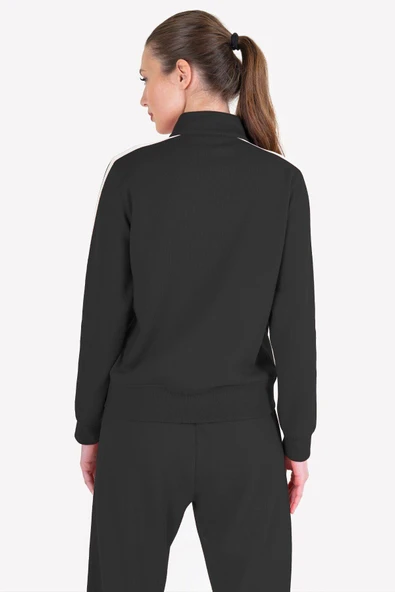 Lescon 23NTBS002120-633 Siyah Kadın Fermuarlı Sweatshirt - 4