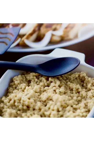 3lü Mini Plastik Spatula Kaşık Çatal Servis Seti Takımı Gri - Resim 3