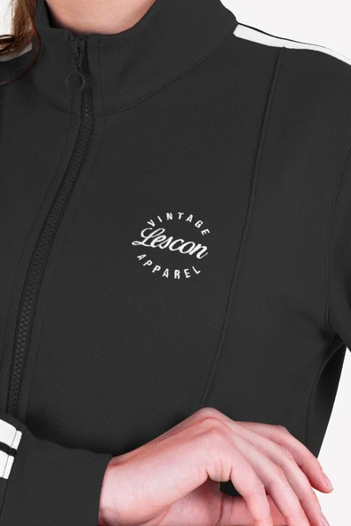 Lescon 23NTBS002120-633 Siyah Kadın Fermuarlı Sweatshirt - 7