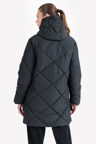 Lescon 23NTBS002150-633 23N-2150 Siyah Kadın Şişme Mont - 5