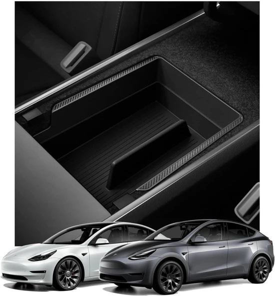 Spigen Tesla Model Y (2024-2023) & Model 3 (2023) Kol Dayama (Kolçak) Konsol İçi Düzenleyici TO224 Black - ACP06258 Teşhir ürün görseli 1