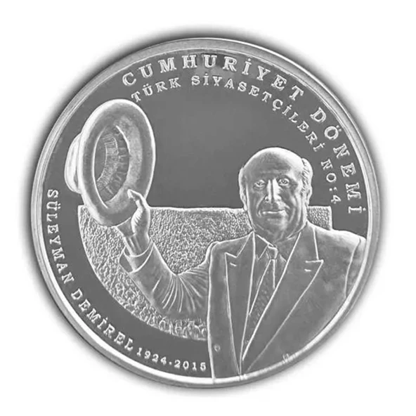 AgaKulche Süleyman Demirel Gümüş Sikke Coin ürün görseli 1
