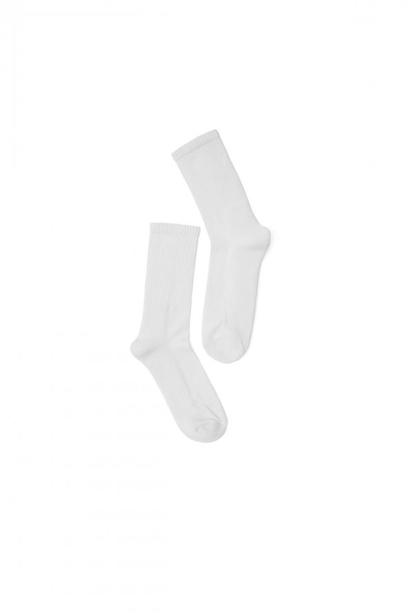 Black Deer Towel Beyaz Pamuklu Soket Çorap